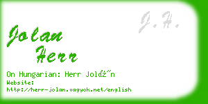jolan herr business card